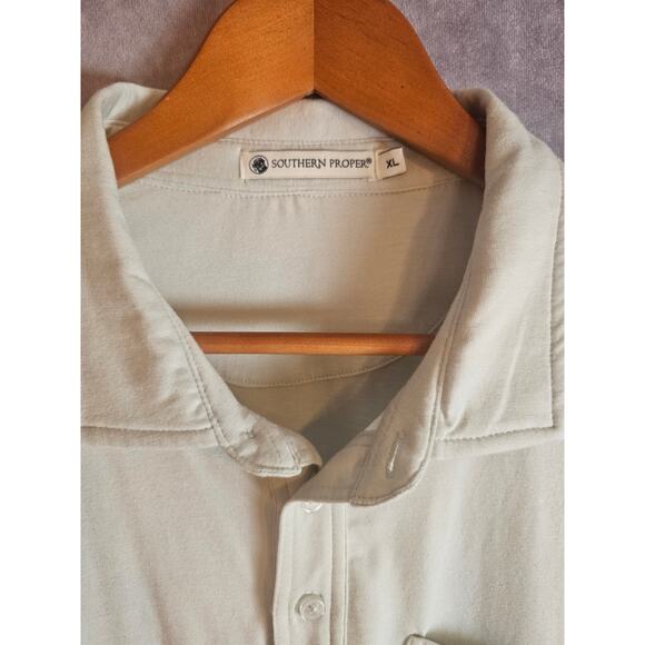 Southern Proper Men's Supersoft Cotton Pocket Polo Shirt. NWT. Gray. Size XL - Picture 6 of 6